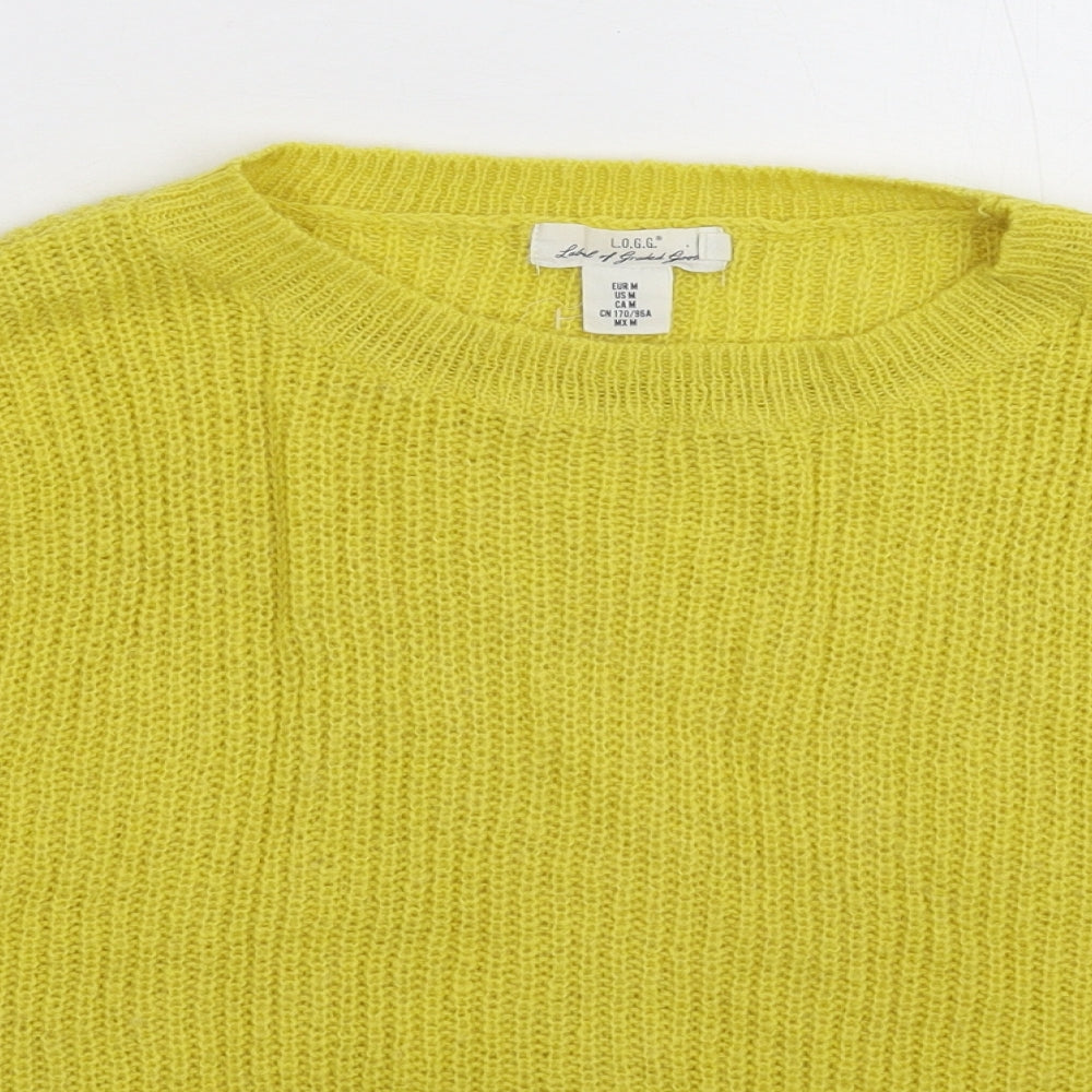 H&M Womens Yellow  Knit Pullover Jumper Size M