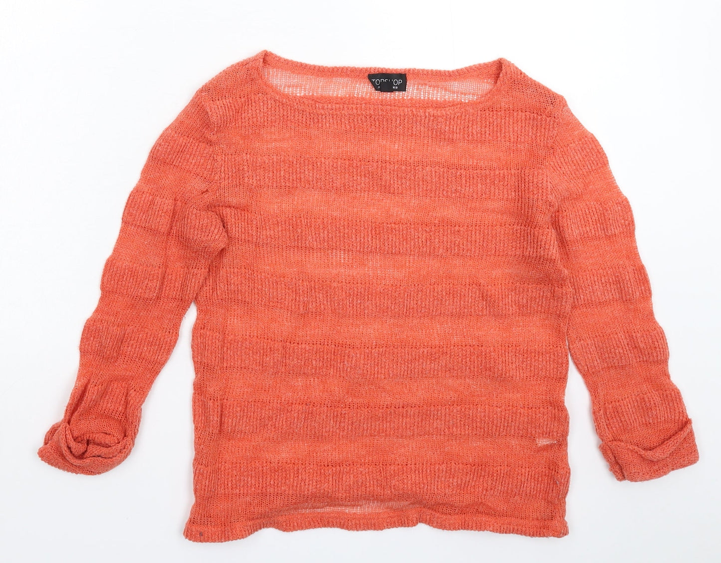 Topshop Womens Orange  Knit Pullover Jumper Size 10