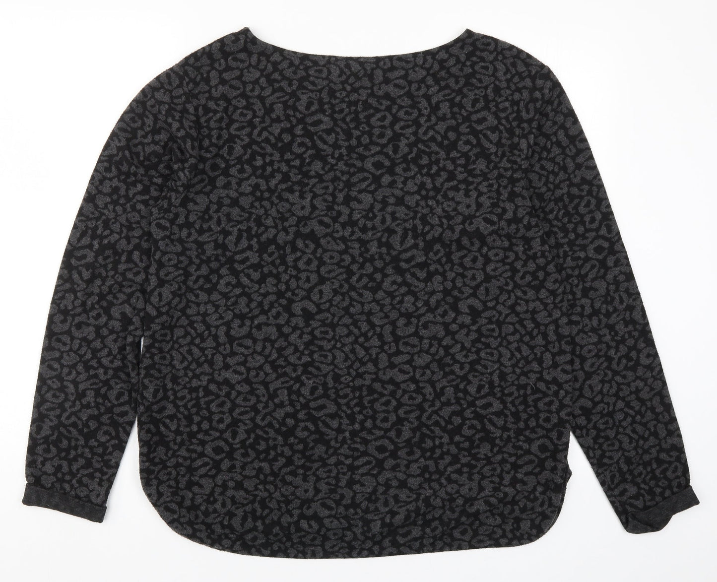 H&M Womens Grey Animal Print Knit Pullover Jumper Size M