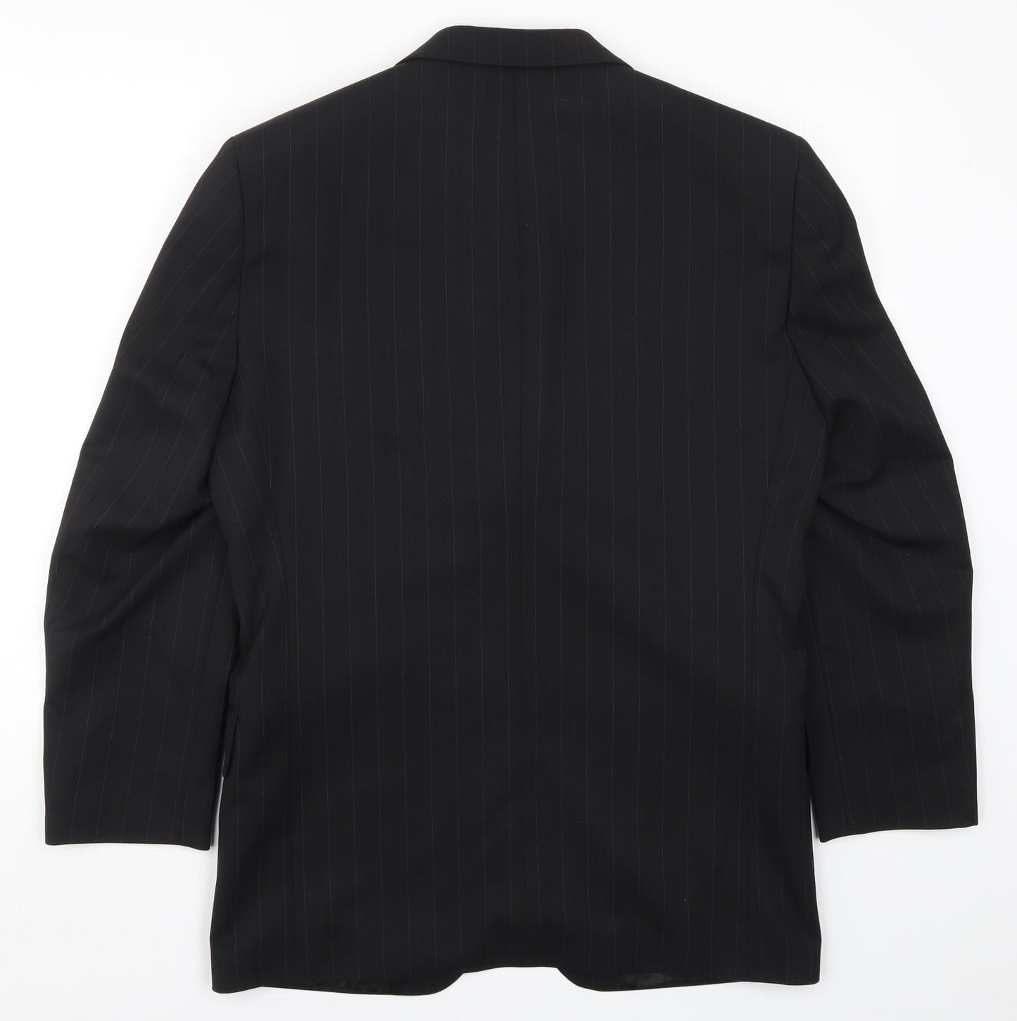 Charlton Gray Mens Black Striped  Jacket Suit Jacket Size 36