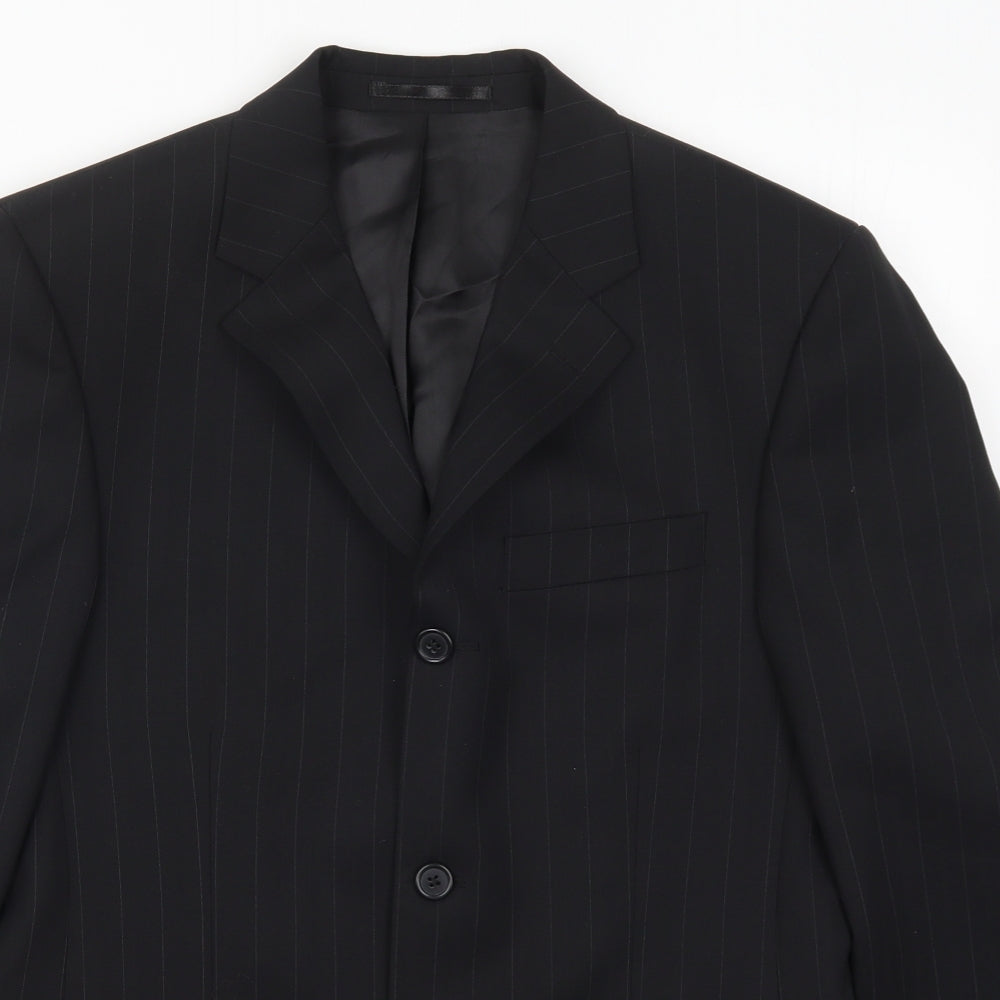 Charlton Gray Mens Black Striped  Jacket Suit Jacket Size 36