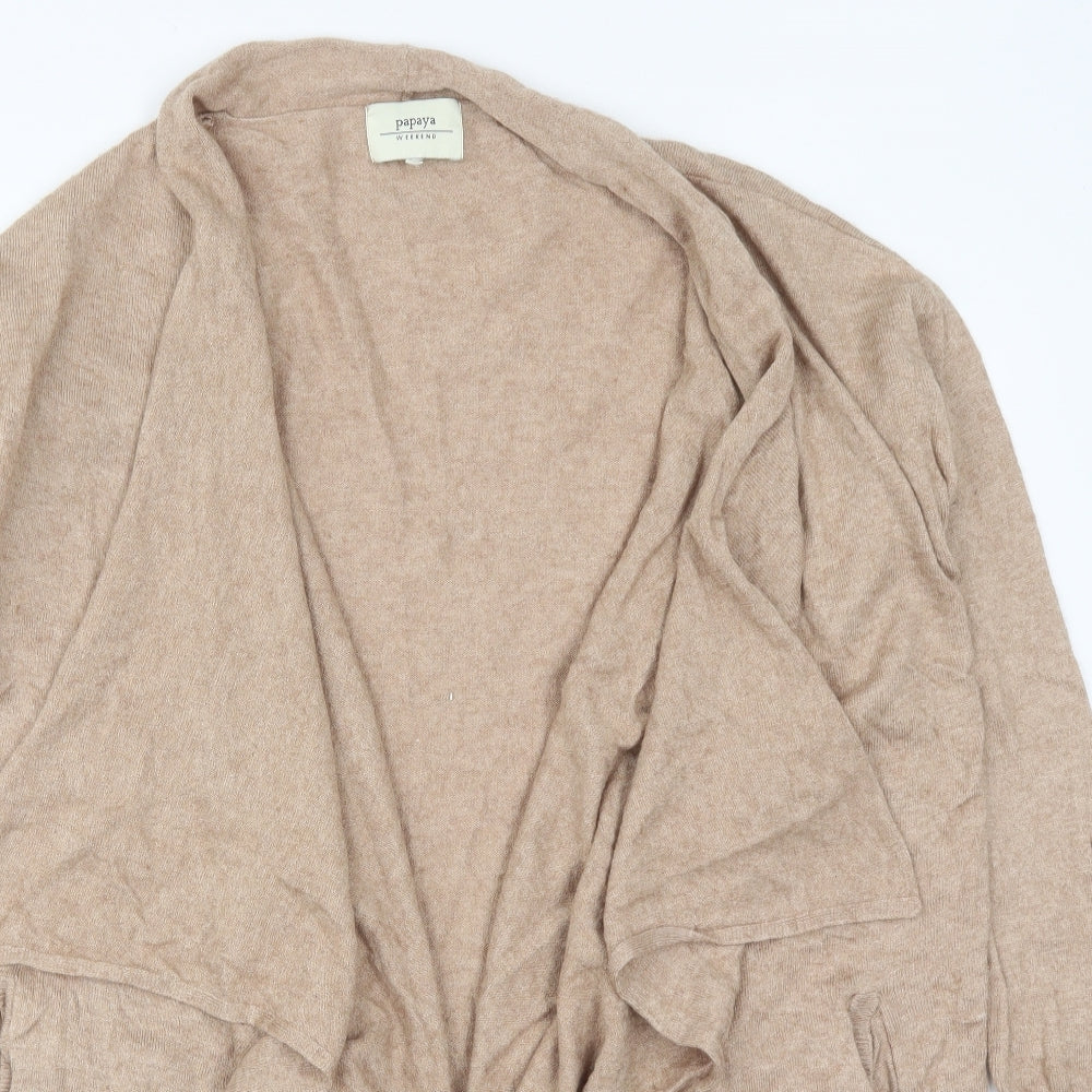 Papaya Womens Beige  Knit Cardigan Jumper Size L