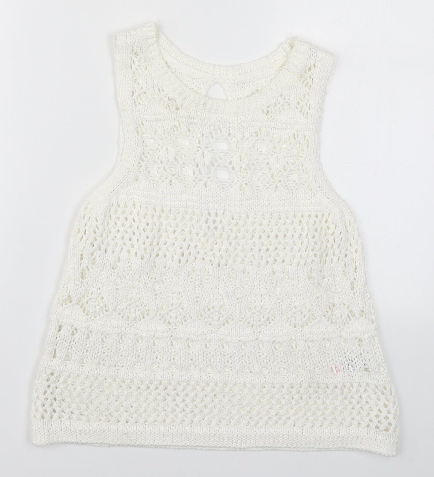 NEXT Womens White  Knit Vest Jumper Size 6