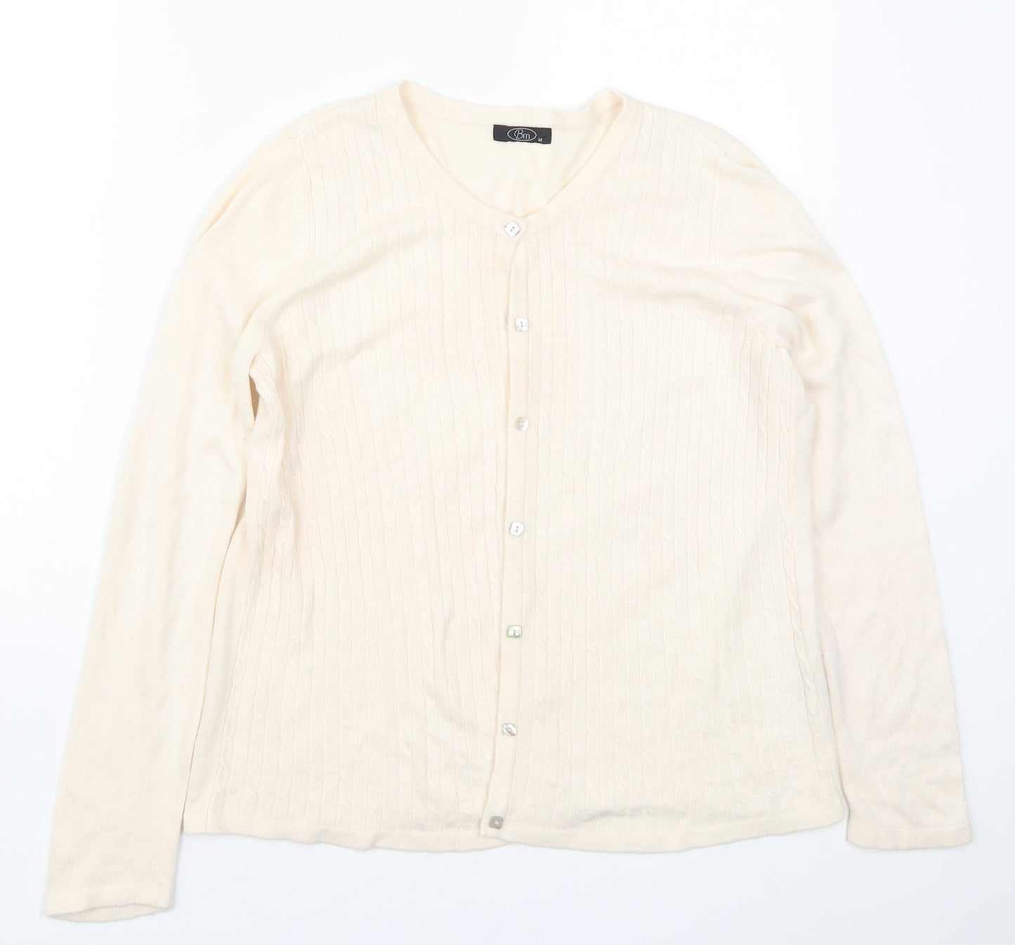 Bonmarché Womens Beige  Knit Cardigan Jumper Size M