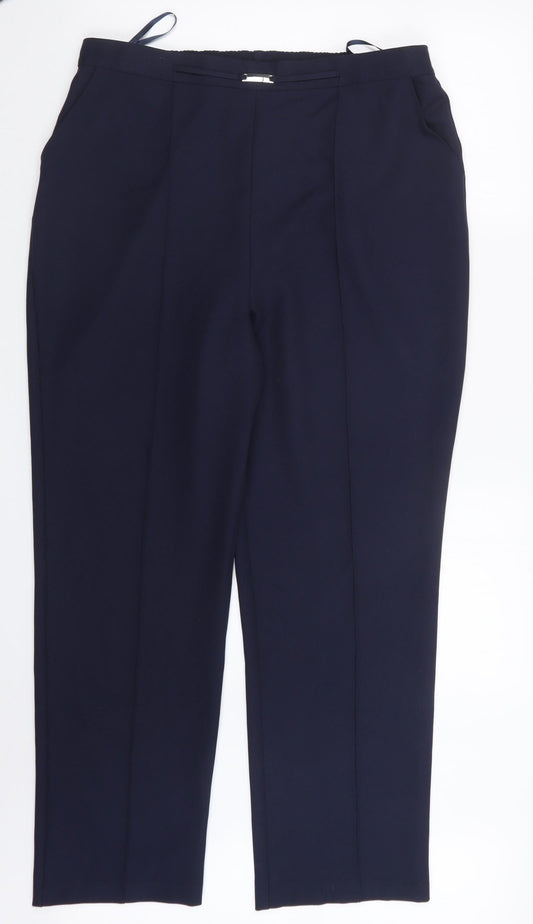 Papaya Womens Blue   Trousers  Size 16 L28 in