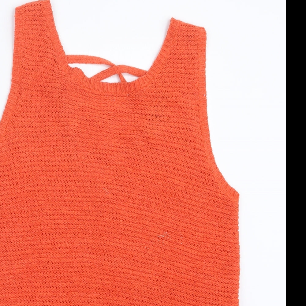 New Look Womens Orange  Knit Pullover Jumper Size 10