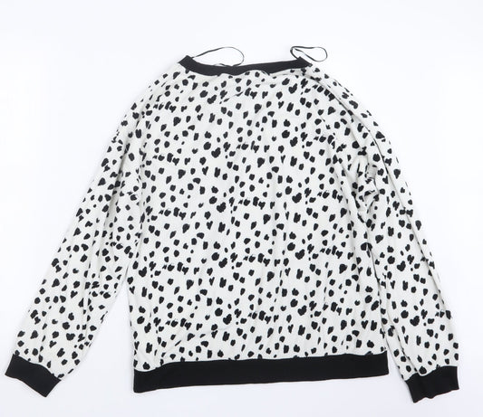 Matalan Womens Black Animal Print  Top Pyjama Top Size M