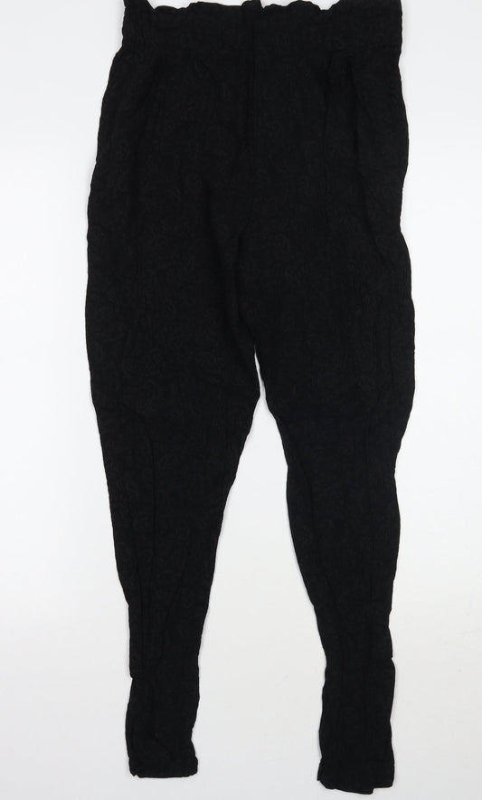 Zara Womens Black Paisley  Trousers  Size 36 L28 in