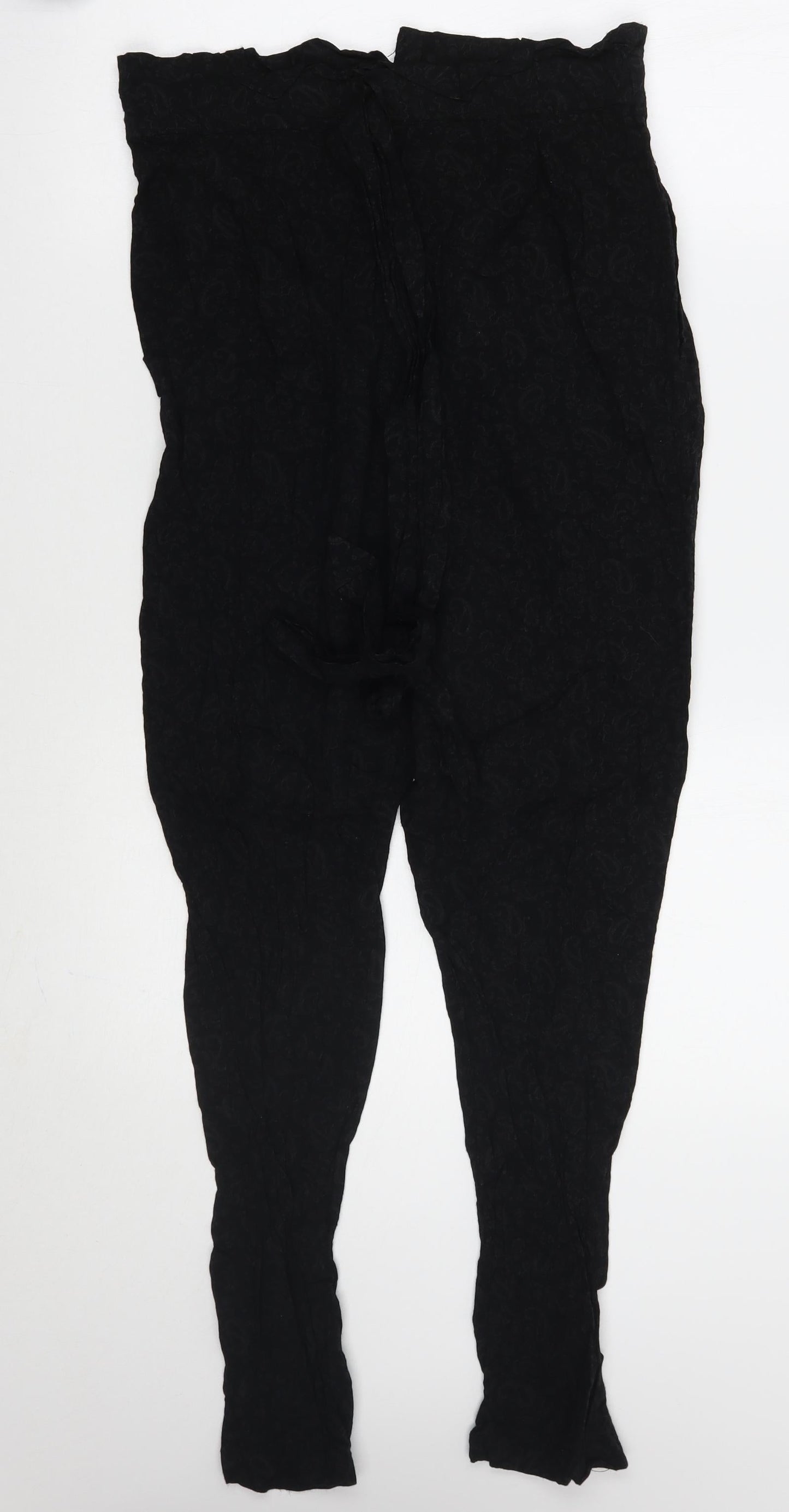 Zara Womens Black Paisley  Trousers  Size 36 L28 in