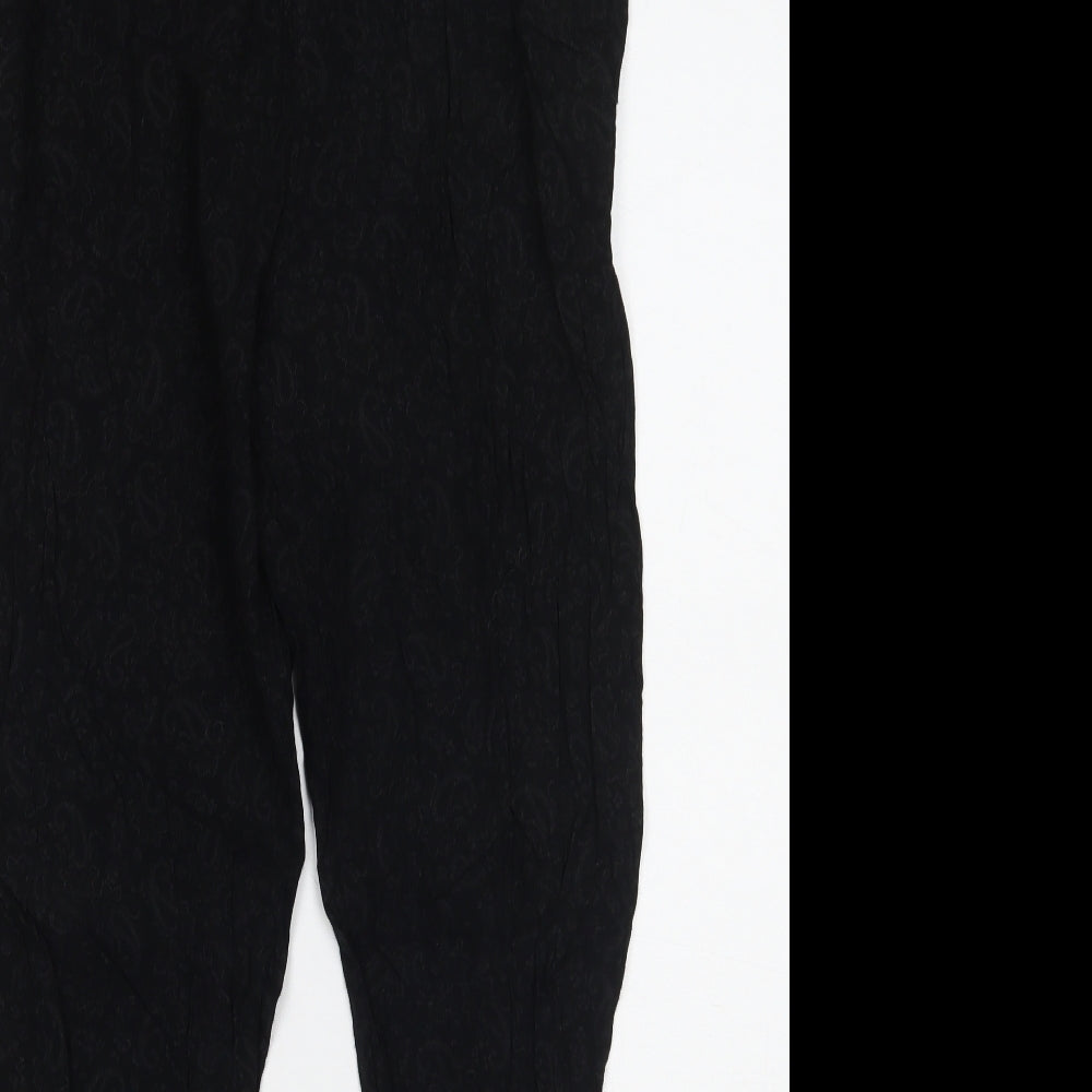 Zara Womens Black Paisley  Trousers  Size 36 L28 in
