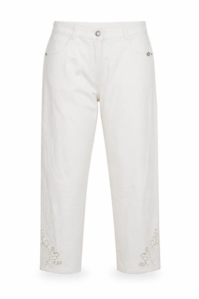 Preworn Womens Ivory   Cropped Jeans Size 8 L26 in