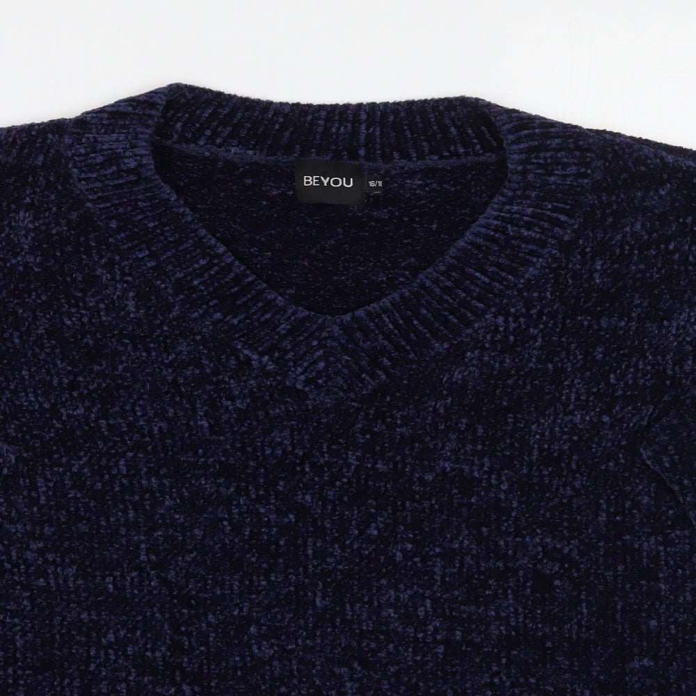 Beyou Womens Blue   Pullover Jumper Size 16