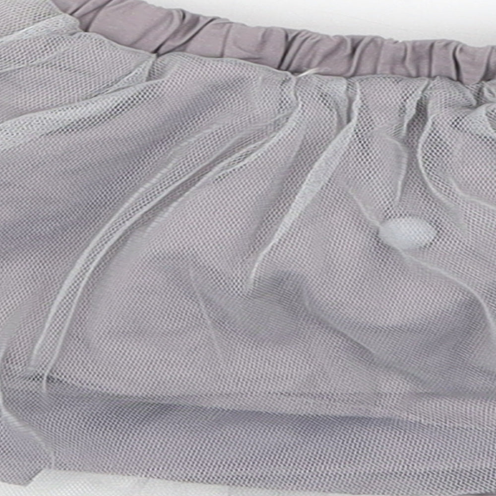 Nutmeg Girls Grey   Tutu Skirt Size 3-6 Months  - Pom Pom