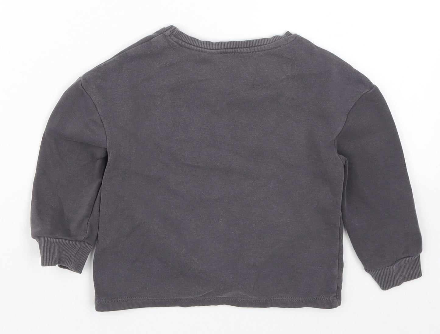 George Girls Grey   Pullover Sweatshirt Size 2-3 Years  - Cat Look at my New Pink Shoes