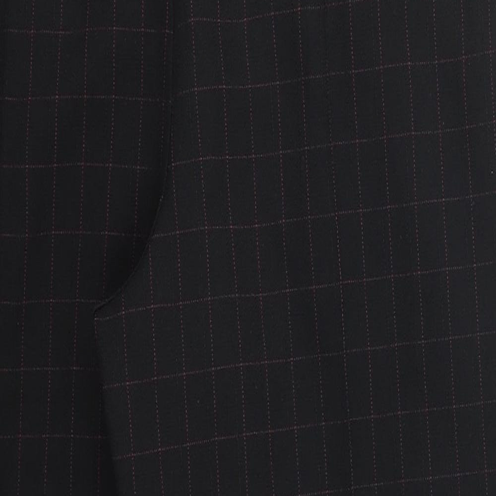 Marks and Spencer Womens Black Check  Trousers  Size 18 L26 in - Pink