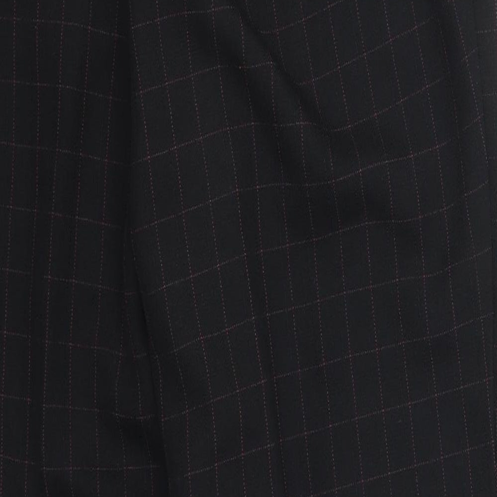 Marks and Spencer Womens Black Check  Trousers  Size 18 L26 in - Pink