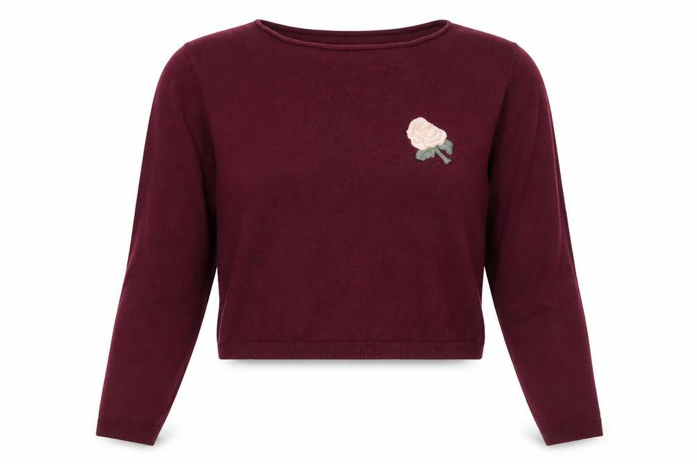 Pull & bear Womens Red  Knit Pullover Jumper Size S  - Flower