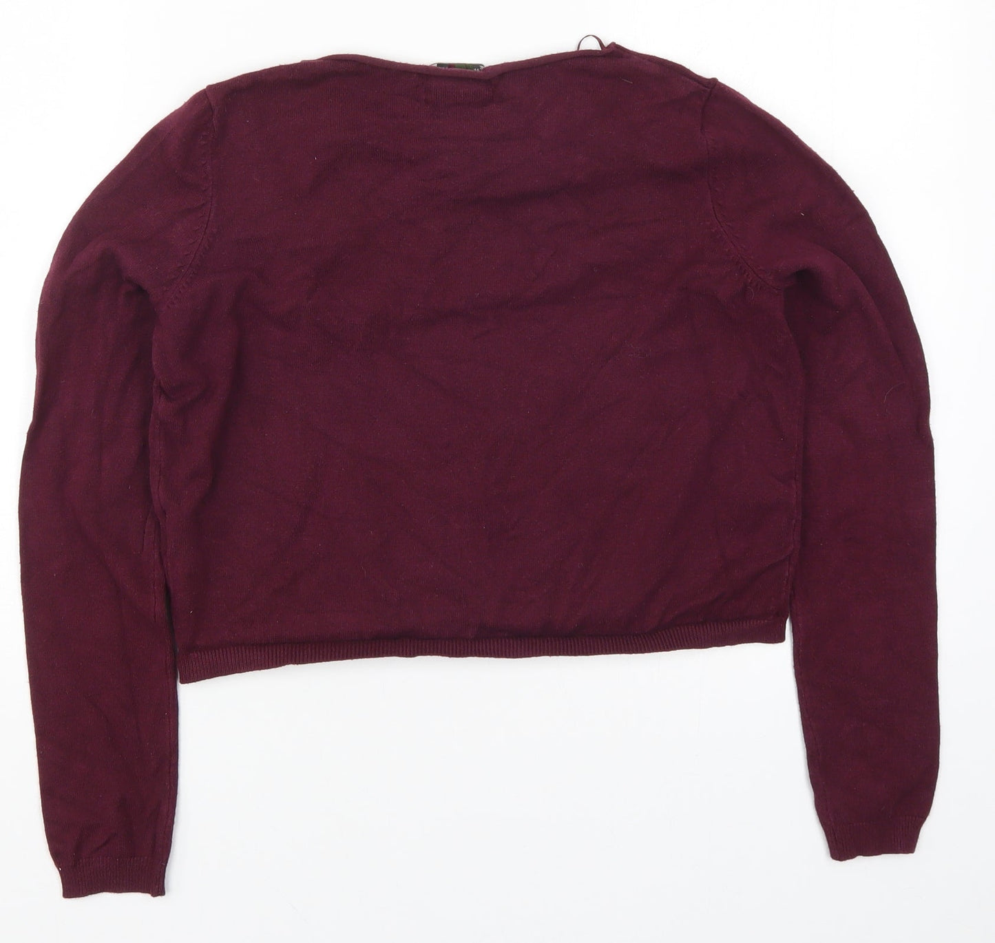 Pull & bear Womens Red  Knit Pullover Jumper Size S  - Flower