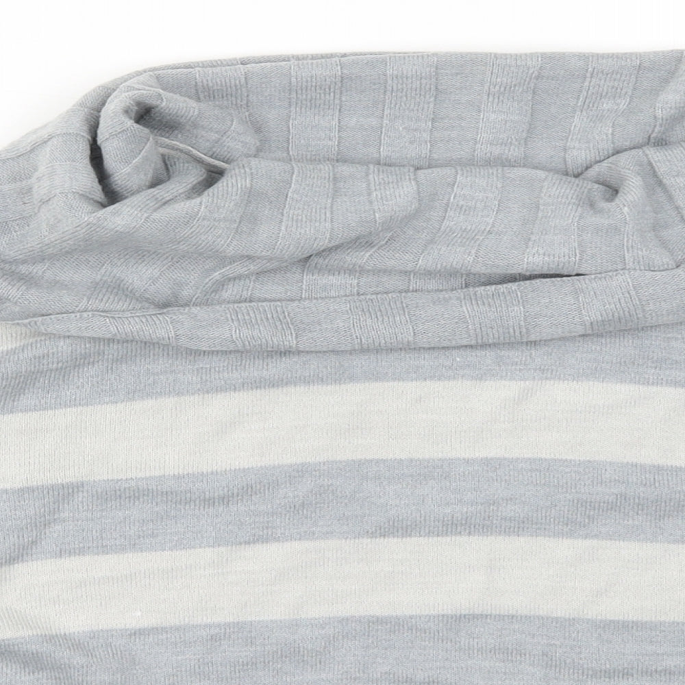 Per Una Womens Grey Striped Knit Pullover Jumper Size 12