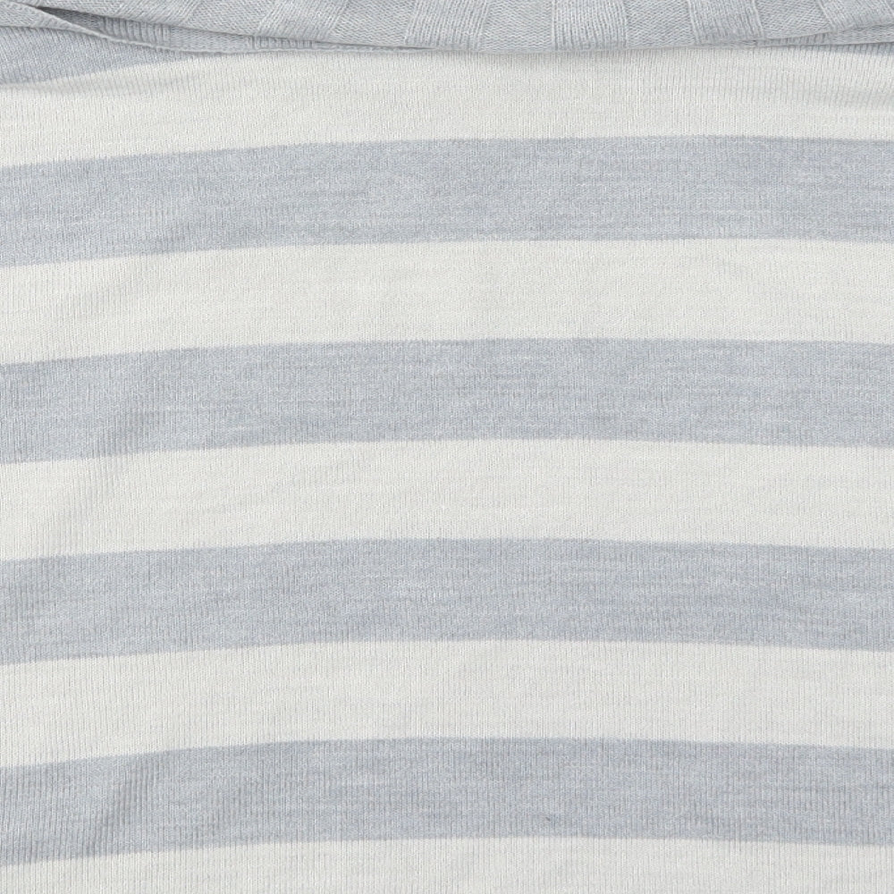 Per Una Womens Grey Striped Knit Pullover Jumper Size 12
