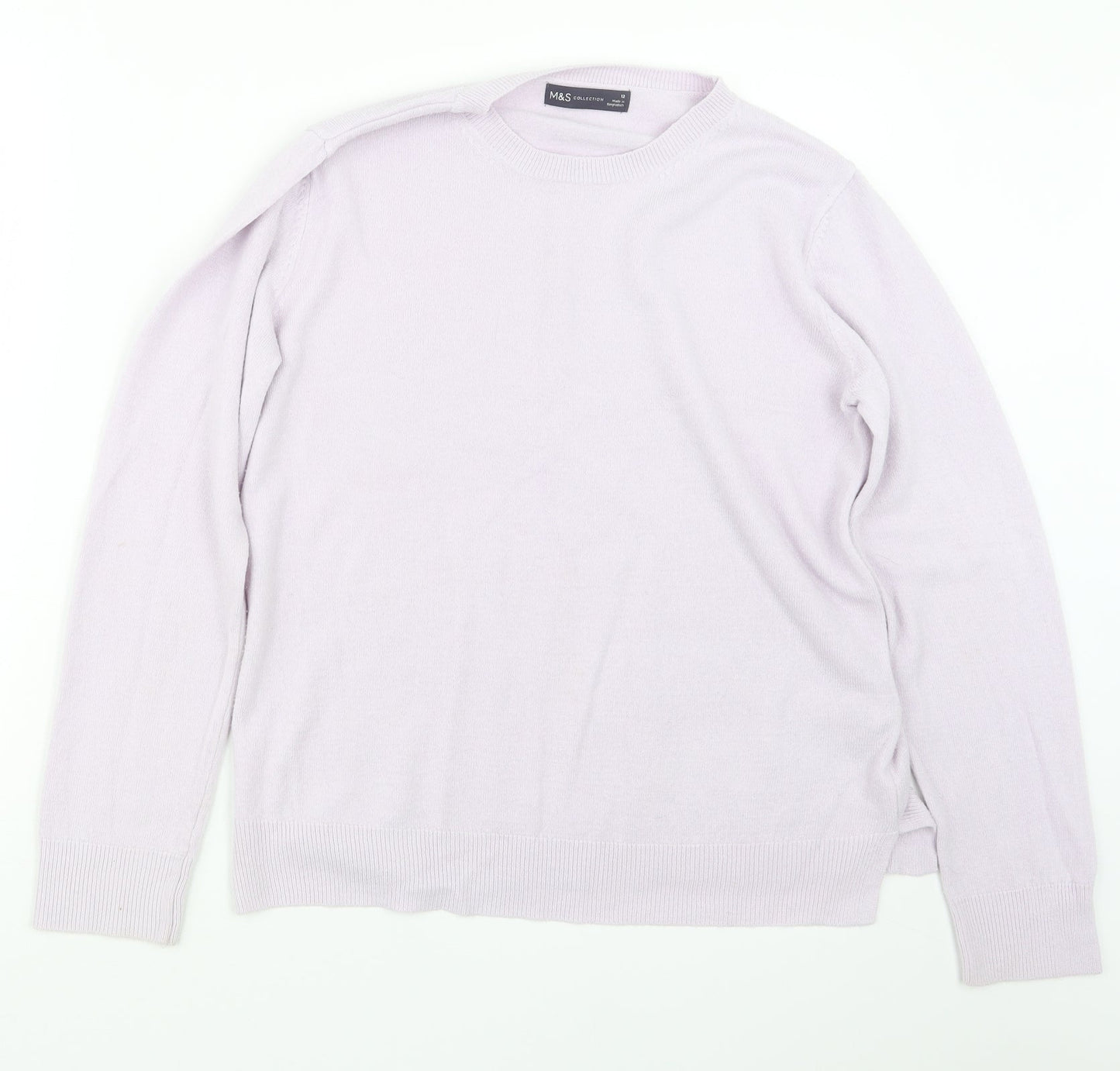 Marks and Spencer Womens Purple  Knit Pullover Jumper Size 12
