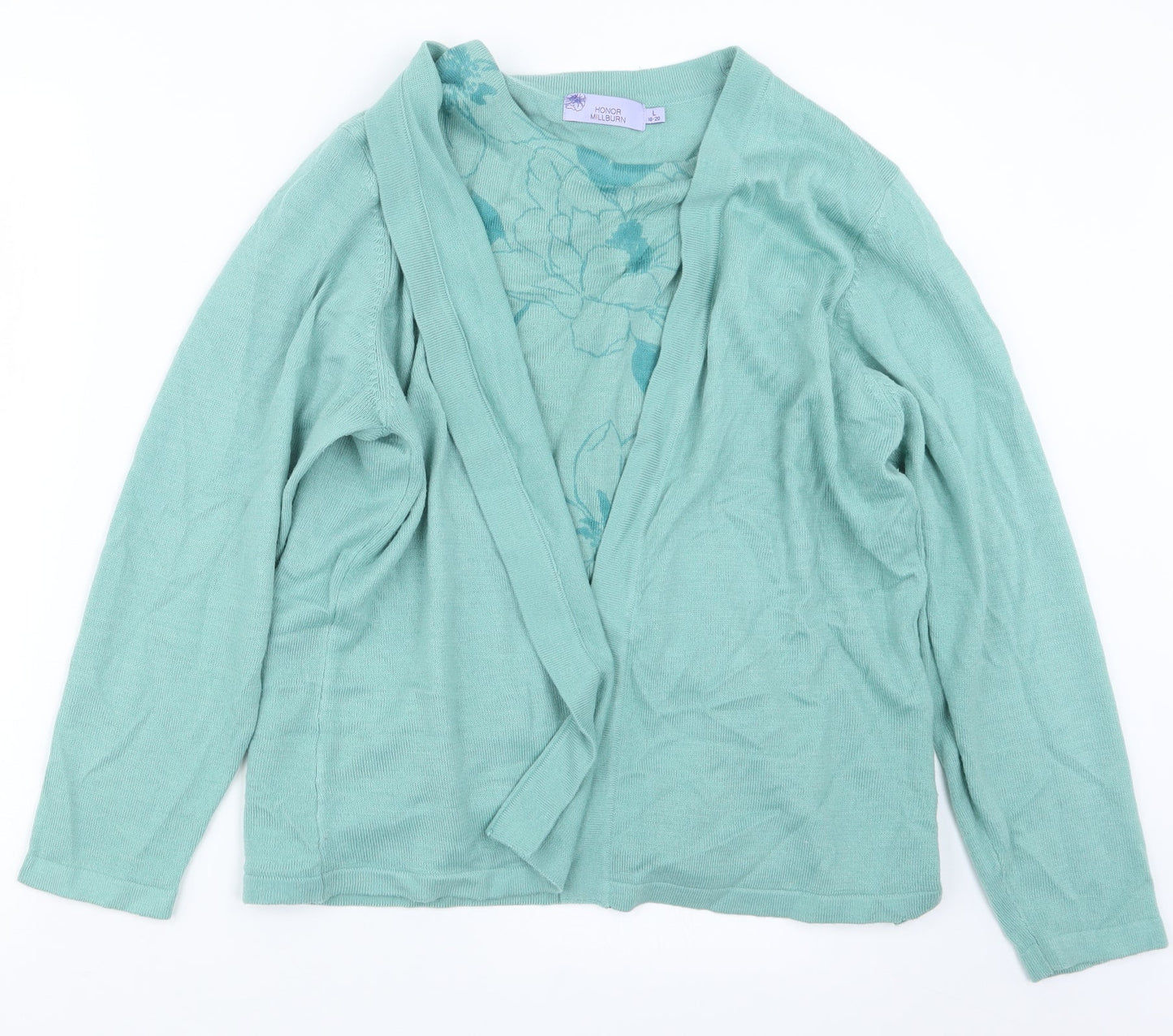 EWM Womens Green  Knit Cardigan Jumper Size 18  - Top and cardigan in one