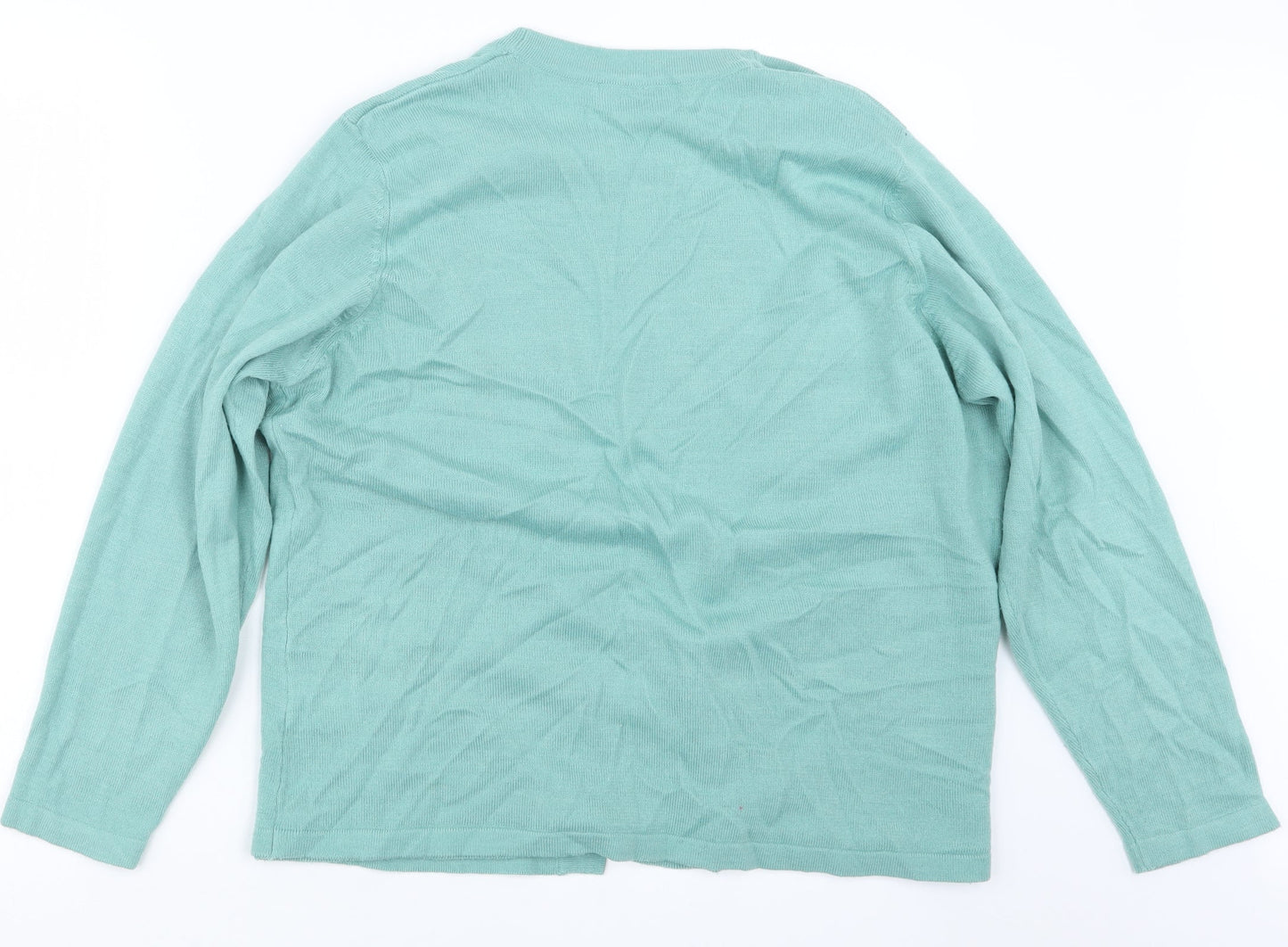 EWM Womens Green  Knit Cardigan Jumper Size 18  - Top and cardigan in one