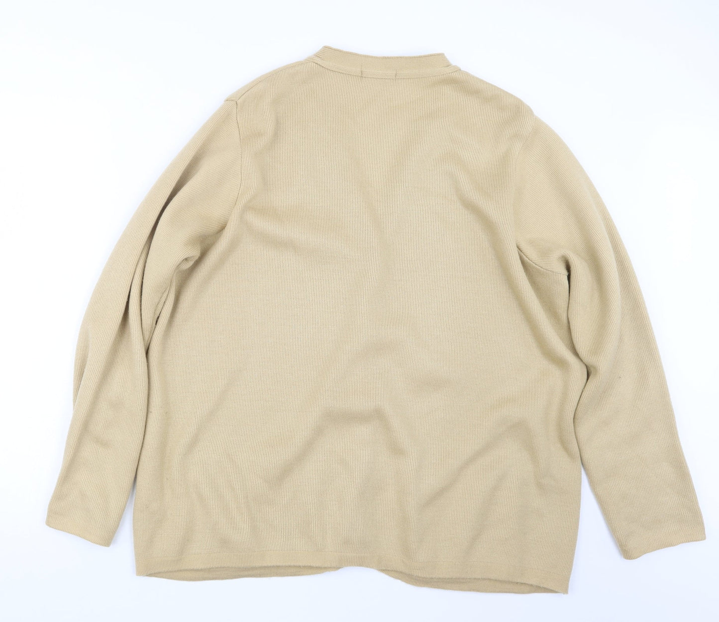 BM Womens Beige  Knit Cardigan Jumper Size L