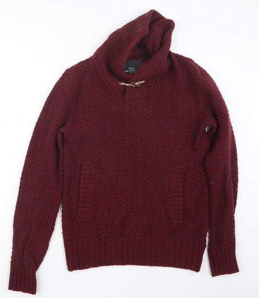 H&M Mens Red  Knit Pullover Sweatshirt Size S