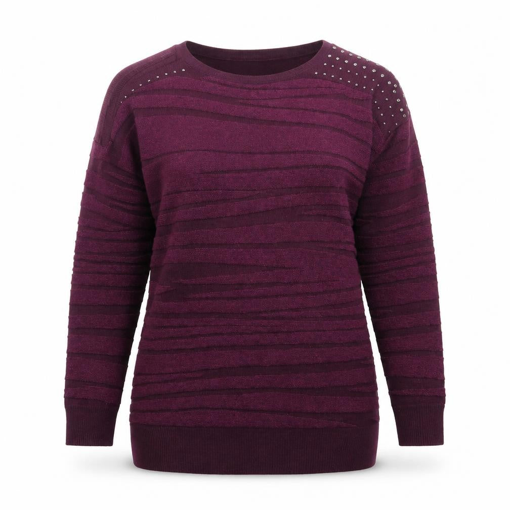 Paramour Womens Purple  Knit Pullover Jumper Size M