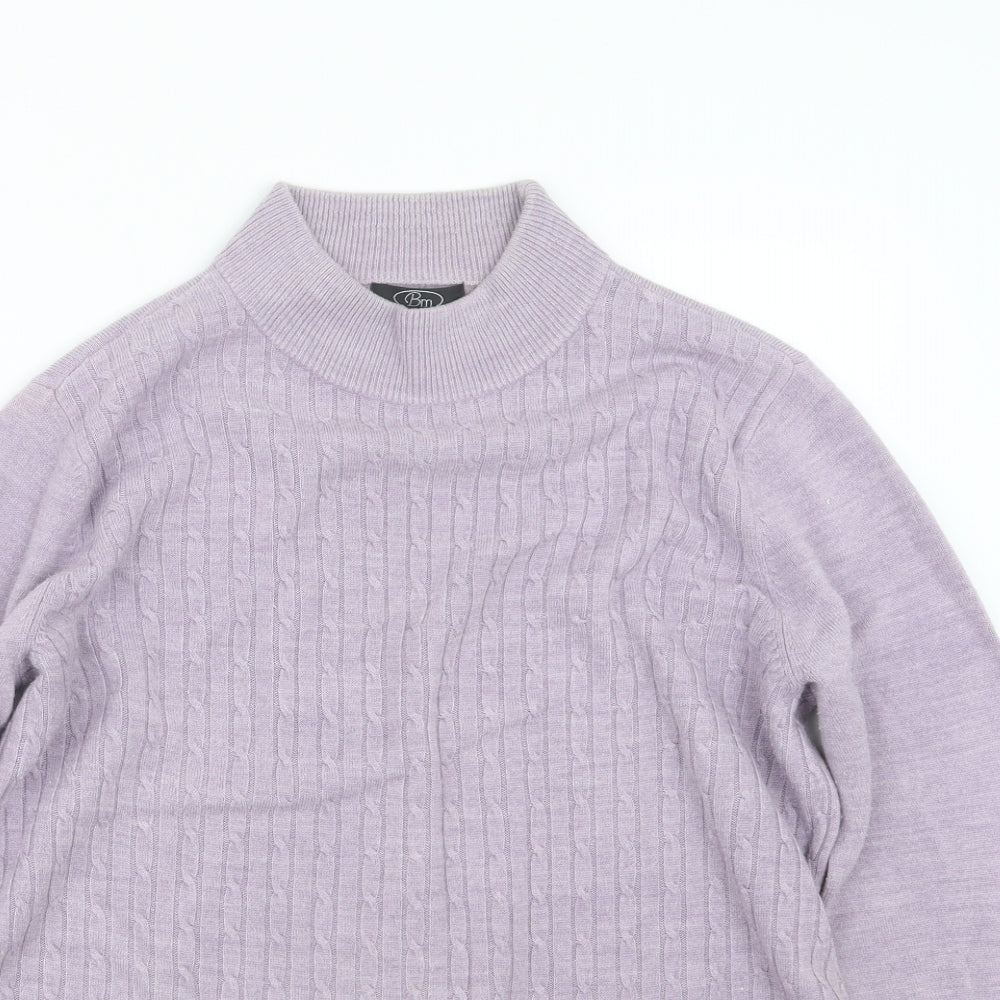 BM Womens Purple  Knit Pullover Jumper Size M