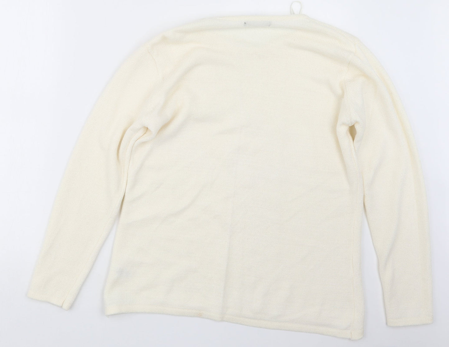 BM Womens Ivory  Knit Pullover Jumper Size M
