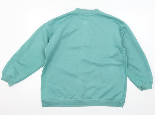 Design Essentials Womens Blue  Jersey Pullover Sweatshirt Size S