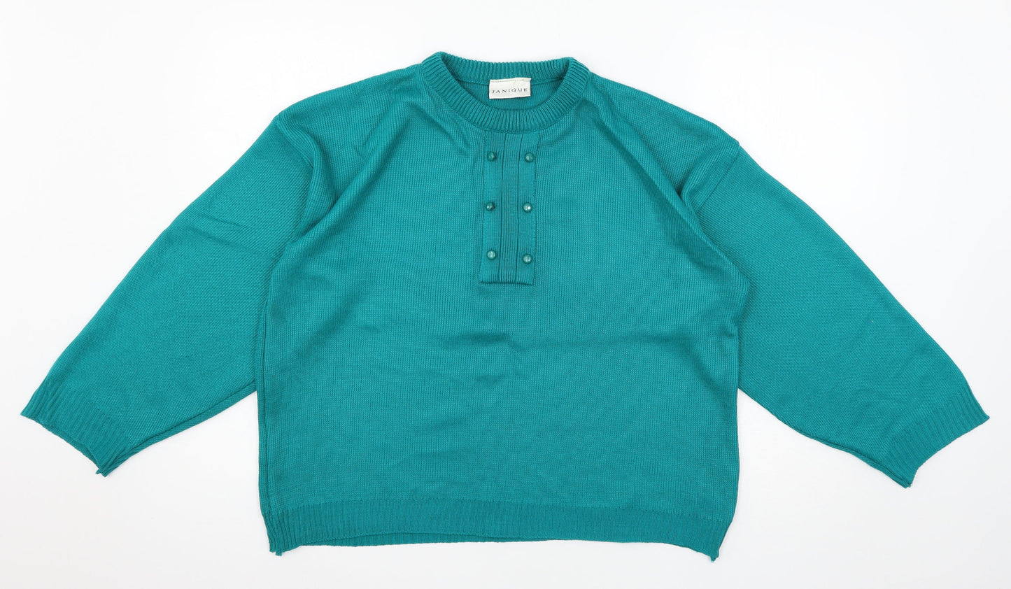 Janique Womens Blue  Knit Pullover Jumper Size 16