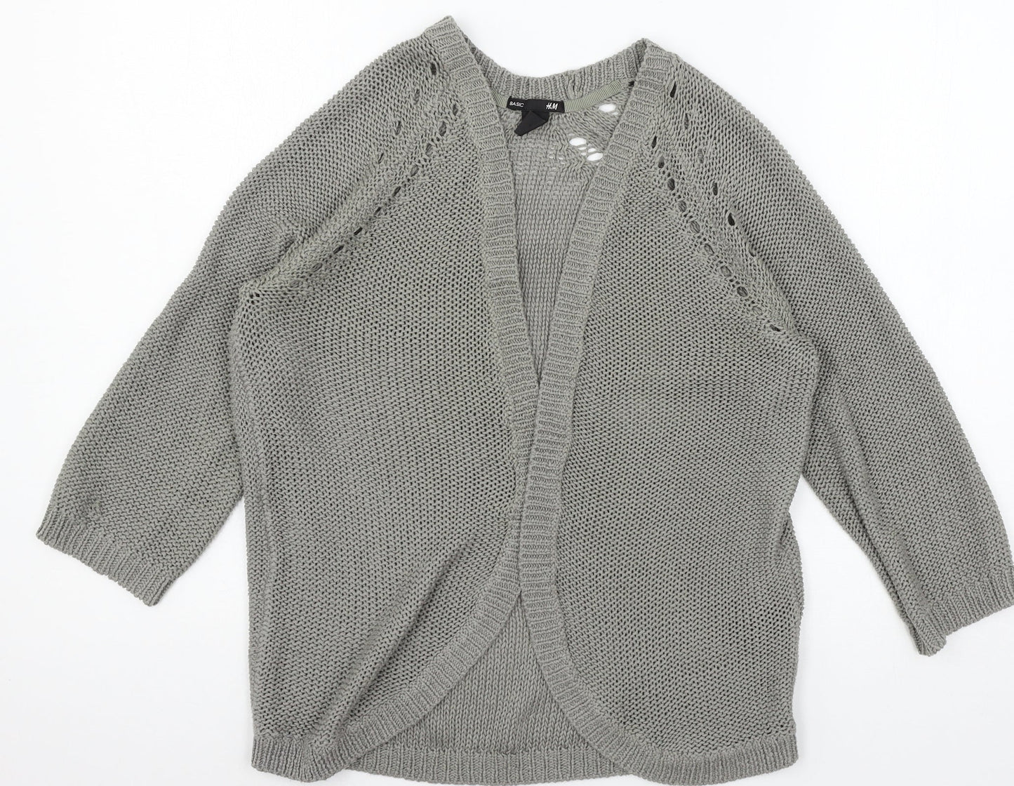 H&M Womens Grey  Knit Cardigan Jumper Size XS