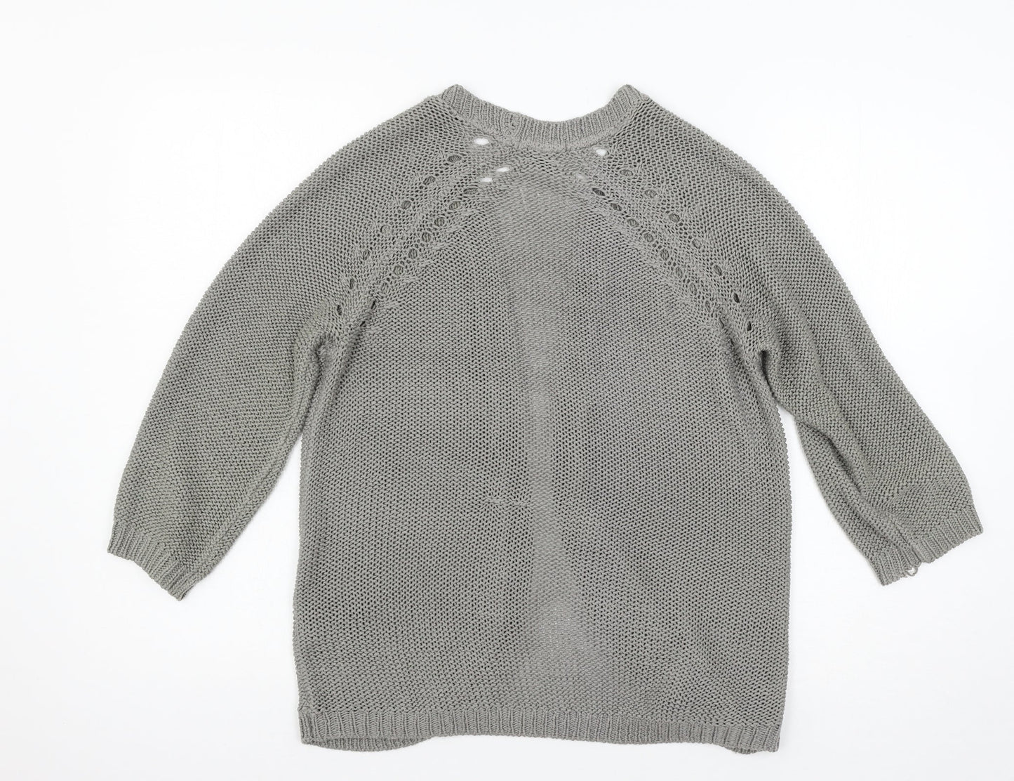 H&M Womens Grey  Knit Cardigan Jumper Size XS