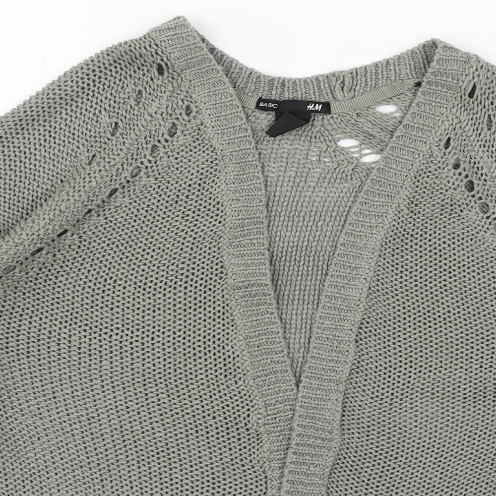 H&M Womens Grey  Knit Cardigan Jumper Size XS
