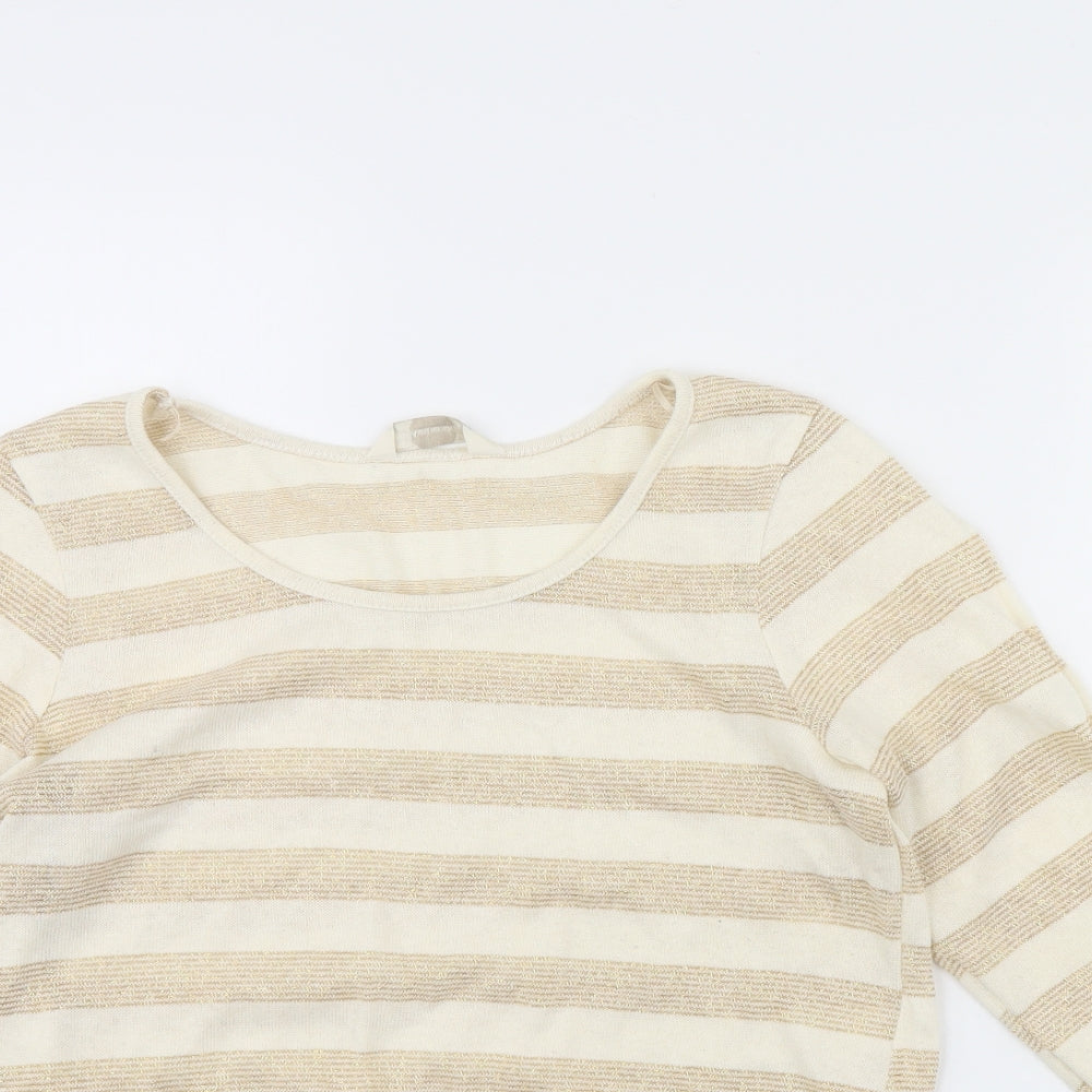 BHS Womens Beige Striped  Pullover Jumper Size 14