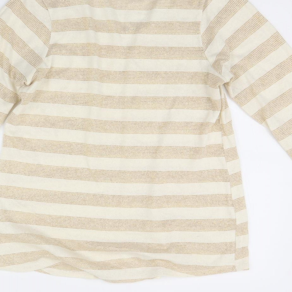 BHS Womens Beige Striped  Pullover Jumper Size 14