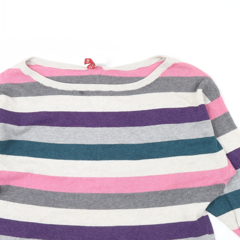 H&M Womens Pink Striped  Pullover Jumper Size XS