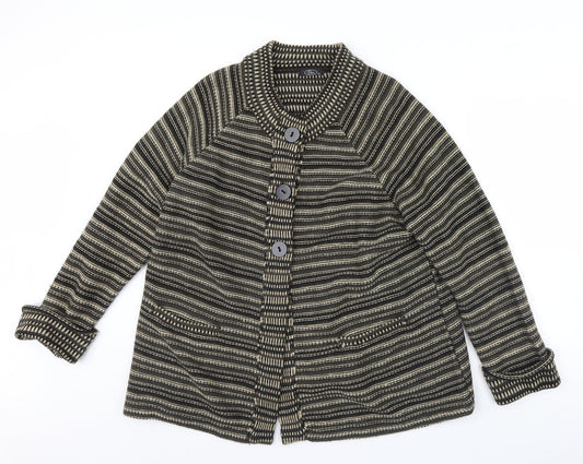 BM Womens Brown Striped  Jacket  Size XL