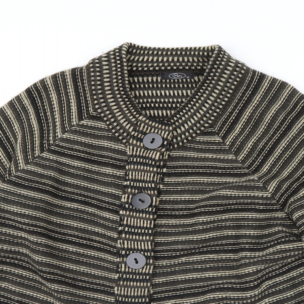 BM Womens Brown Striped  Jacket  Size XL