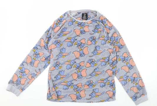 Disney Womens Grey Animal Print Fleece Cami Pyjama Top Size 6  - dumbo