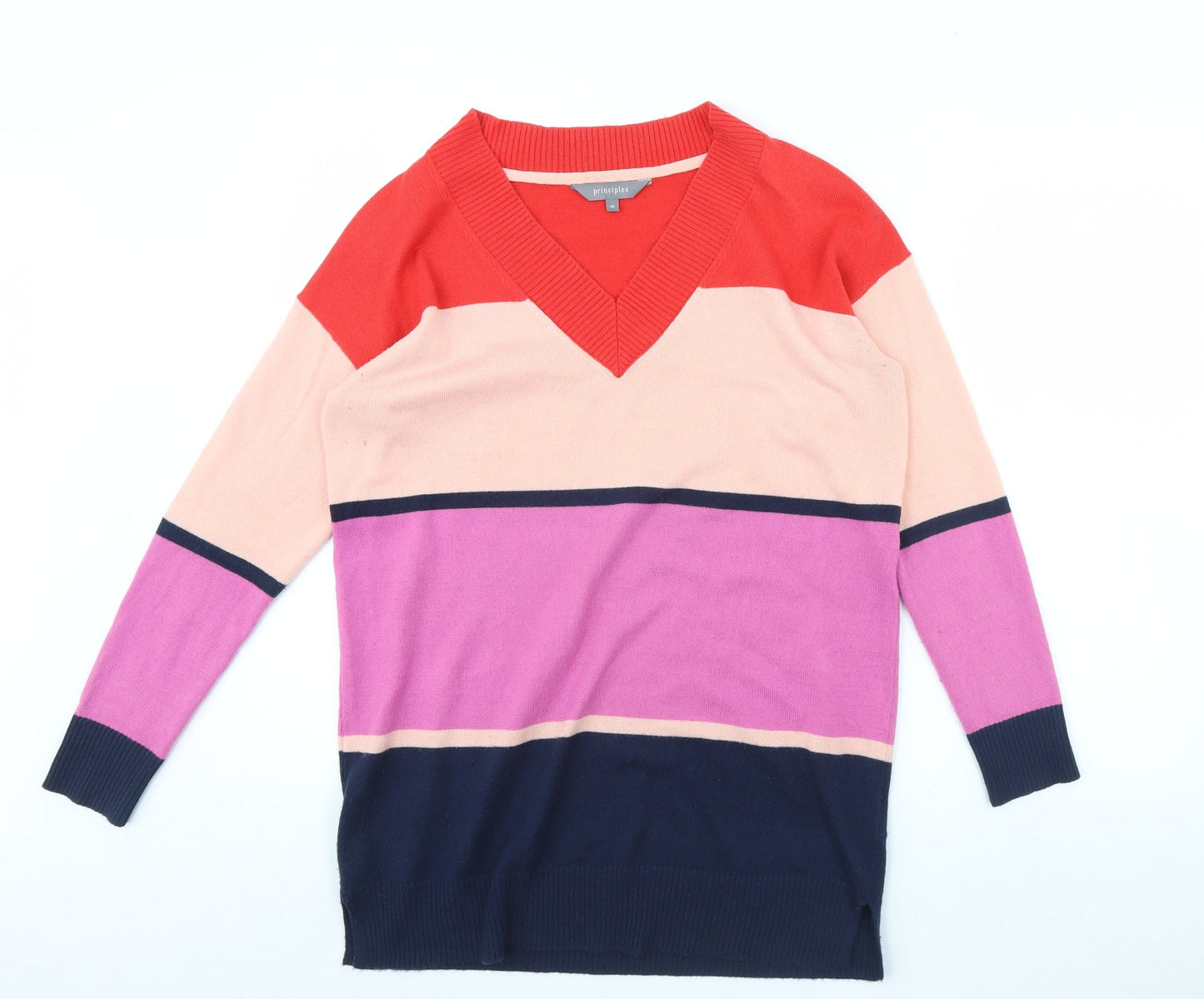 Principles Womens Blue Striped  Pullover Jumper Size 10