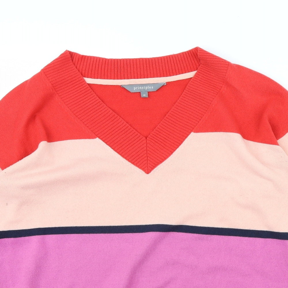 Principles Womens Blue Striped  Pullover Jumper Size 10