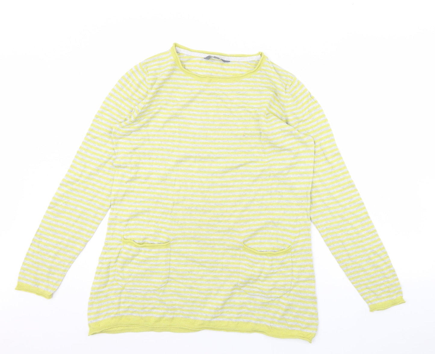 Lilly & me Womens Yellow Striped  Pullover Jumper Size 12