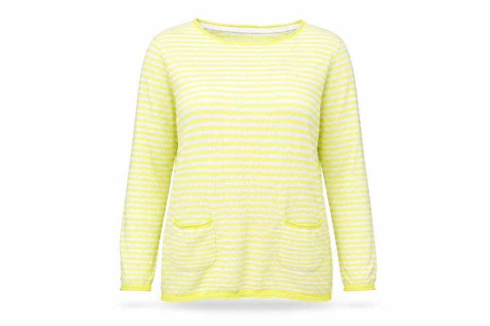 Lilly & me Womens Yellow Striped  Pullover Jumper Size 12