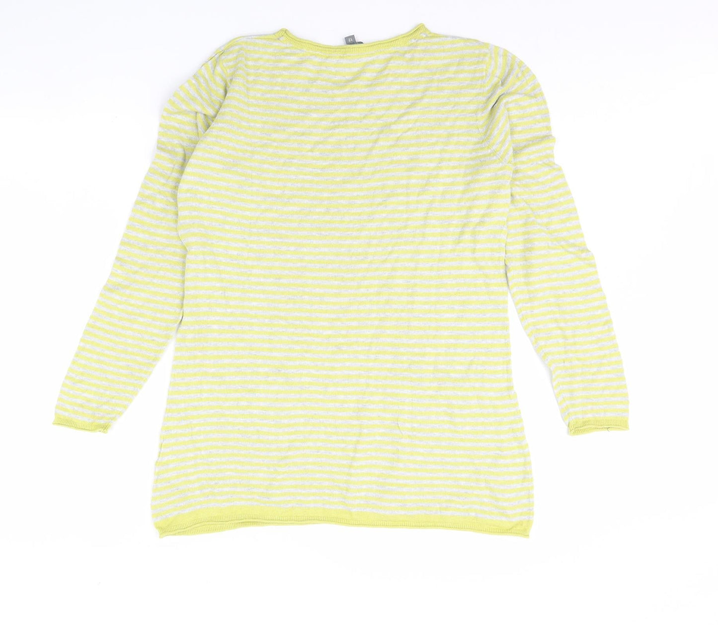 Lilly & me Womens Yellow Striped  Pullover Jumper Size 12