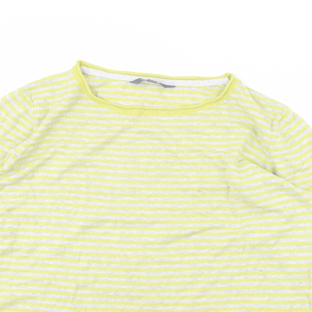 Lilly & me Womens Yellow Striped  Pullover Jumper Size 12