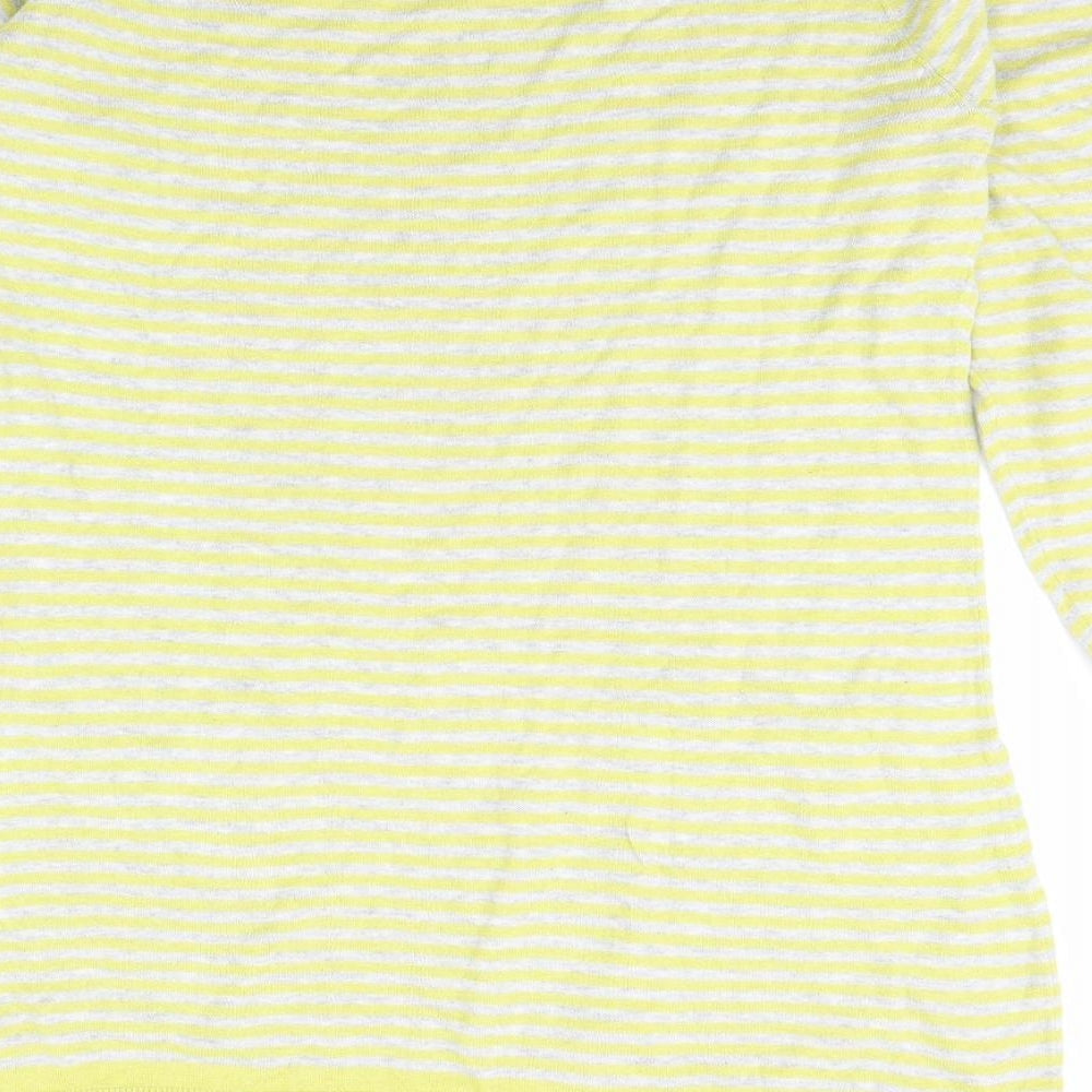 Lilly & me Womens Yellow Striped  Pullover Jumper Size 12
